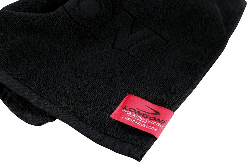 Longoni Billiard Towel Total Black - for Hands and Shaft - 100% Cotton - 40 x 25 cm - 16"x10" - Image 3
